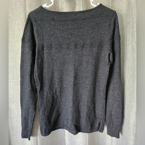 Smartwool Womens Black Ribbed Stripes Merino Wool Lightweight Sweater Size M - Picture 2 of 5